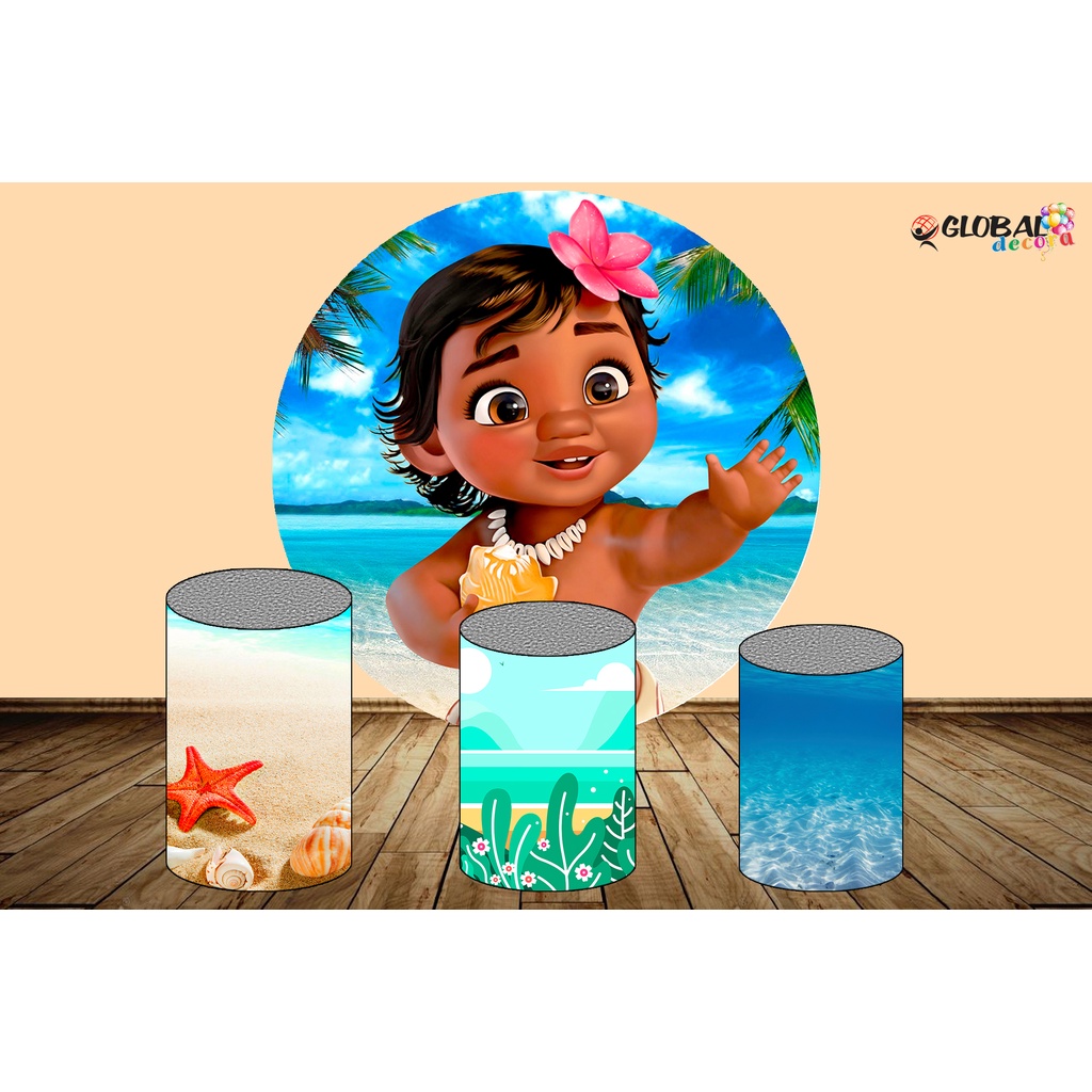 Painel Redondo Tecido Sublimado Moana 1,5 De Diam