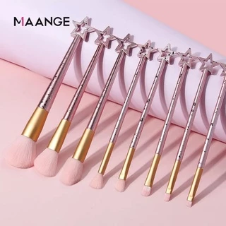 Kit 8 Pincéis De Maquiagem Profissional Maange Formato Estrela Conjunto Lindo E Sofisticado