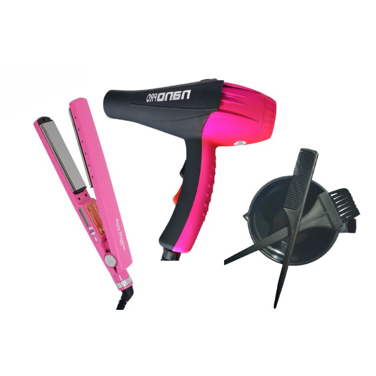 Kit Salão Secador de cabelo 8600W + Prancha Chapinha Profissional + Brinde