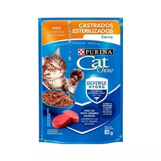 Cat Chow Gatos Castrados Carne Ao Molho 85G