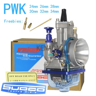 Carburador Keihin Guilhotina Competiçã Pwk Para Mikuni Koso Oko Com Jato De Potência 100-300cc 24 26 28 30 32 34mmTampa Inferior Azul Transparente Motocicleta
