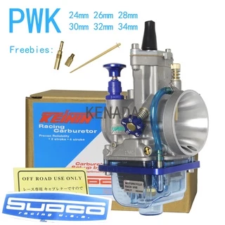 Carburador Keihin Guilhotina Competiçã Pwk Para Mikuni Koso Oko Com Jato De Potência 100-300cc 24 26 28 30 32 34mmTampa Inferior Azul Transparente Motocicleta