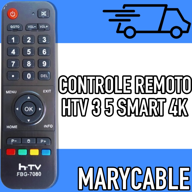 Controle Remoto Receptor Tv Htv 3 5 Smart 4k Full Hd | Shopee Brasil