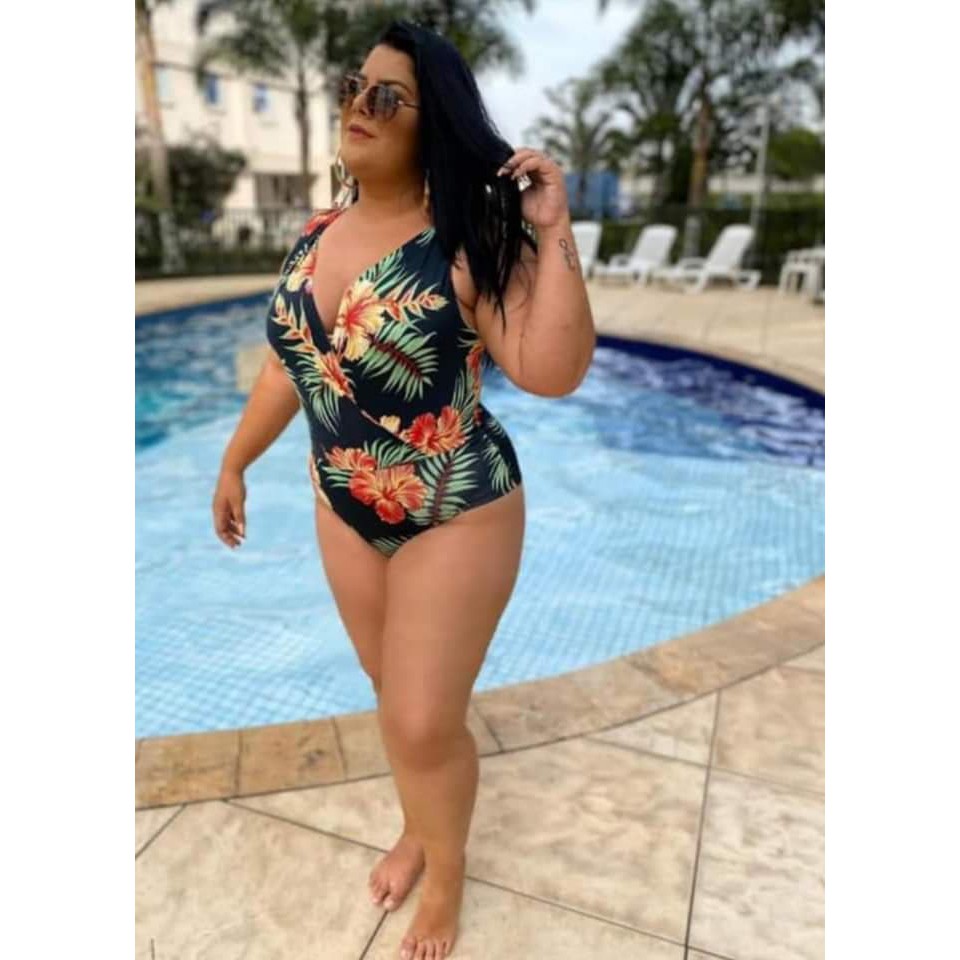 Bory Body Maiô Plus size Regata Estampado Feminino