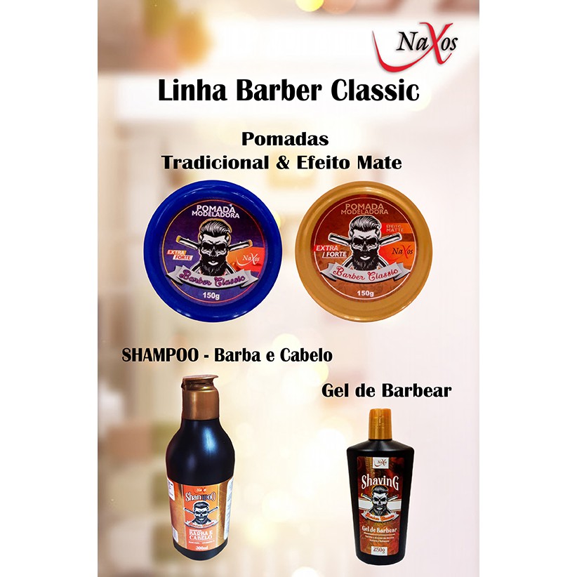 Linha Barber Classic - Cosméticos masculinos (cabelo, barba e bigode) | Shopee Brasil