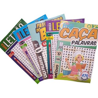 Kit Picolé Infantil Coquetel Com 4 Volumes - Atividade - Caça Palavras -  Jogos