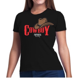 Camiseta Country Baby Look Chapeu Cowboy 40.