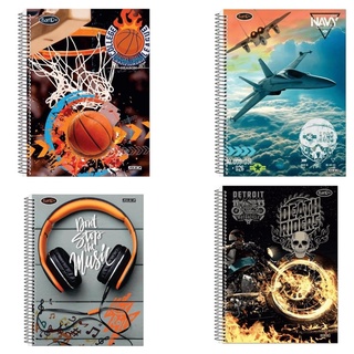 Caderno 10 Materias Universitário Masculino Combo Com 1 Unidades