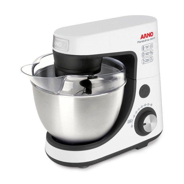 Batedeira Planetária Arno Deluxe Inox SX84 com 8 Velocidades - Branca 500w