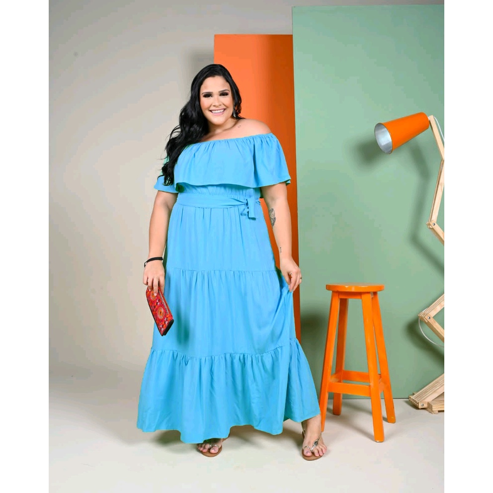 Infinity Modas VESTIDO LONGO MODELO CIGANINHA PLUS SIZE