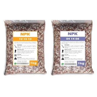 Kit Fertilizante Npk 10 10 10 + 04 14 08 - 1kg cada
