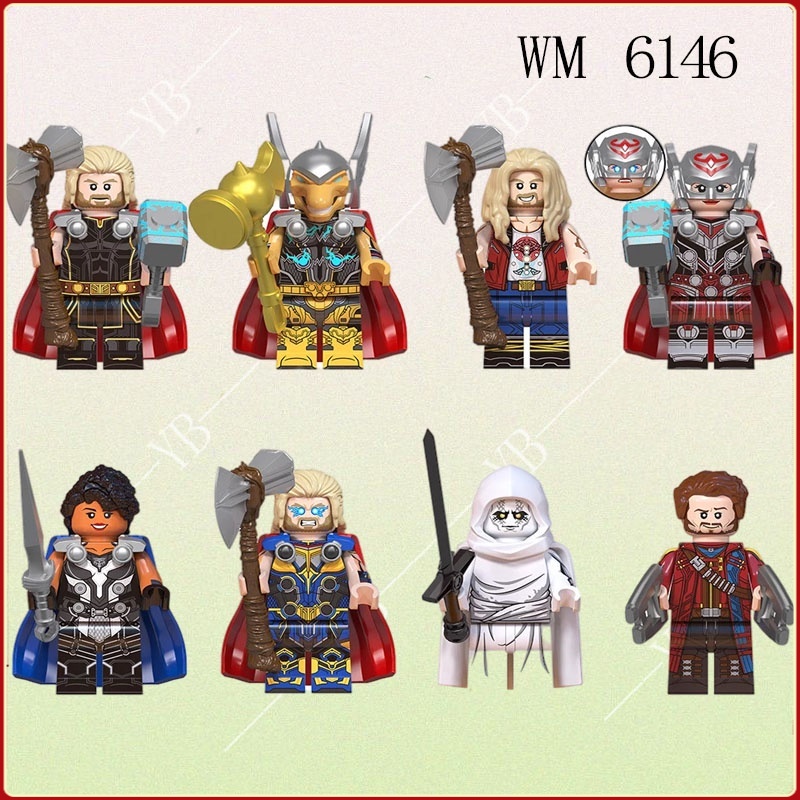 Brinquedos Infantis Montados Thor Valkyrie Star-Lord Minifigures Vingadores Marvel nano Bloco