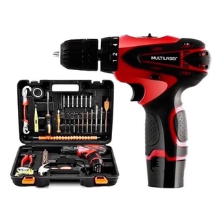 Furadeira Parafusadeira Bat 12v Maleta + 41 Acessorios Ho073