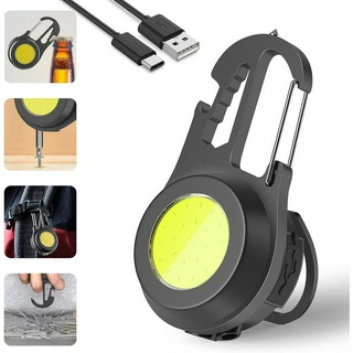 Mini Lanterna COB Pequena 800 Lumens De Chaveiro Recarregável Para Camping , Pesca , Caminhada , Abridor De Garrafas