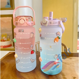 Garrafa de Água de 2 Litros com Design em Gradiente Capacidade De 2000ML Resistente Ao Choque A Quedas