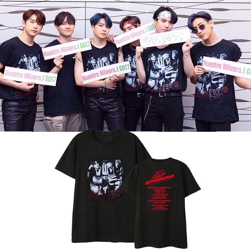 Camiseta T-shirt Unissex Algodão Keep Spinning Grupo Kpop Got7