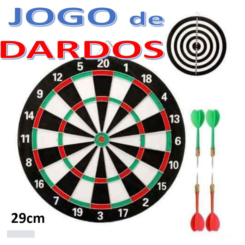 Kit Jogo Tiro Ao Alvo + 4 Dardos Profissional Grande 29cm - Lojas