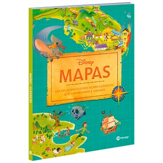 Livro Com Mapas Dos Filmes Clássicos Da Disney Capa Dura