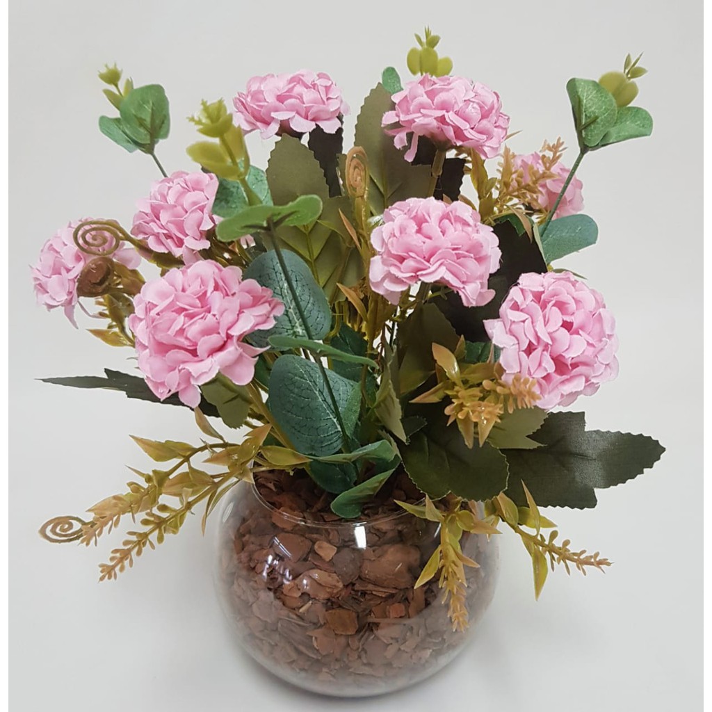 Arranjo Pequeno De Flores Artificiais Vaso Decoração Centro Mesa ...