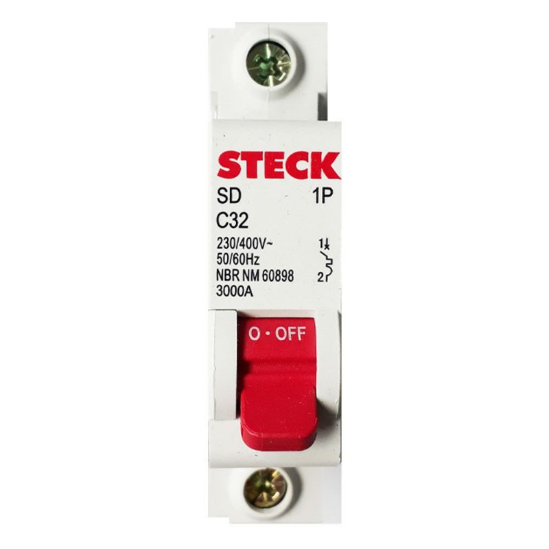 Kit 3 Disjuntores Unipolar 32A Steck | Shopee Brasil