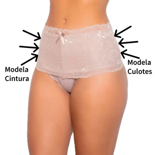 Calcinha Cintura Alta Modeladora Calcinha Pós Parto em Renda e Cotton