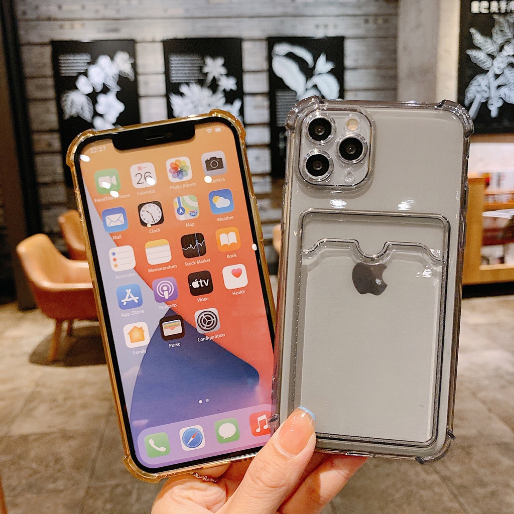Capa Capinha Porta Cartão Para Iphone 11 12 XR XS 7 8 PLUS XS Max X/XS