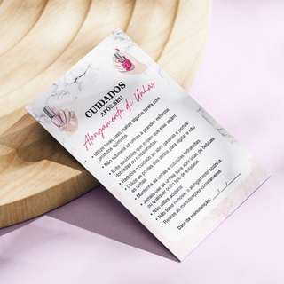 50 Cartões Postal Cuidados Pós Alongamento De Unhas Manicure Nails