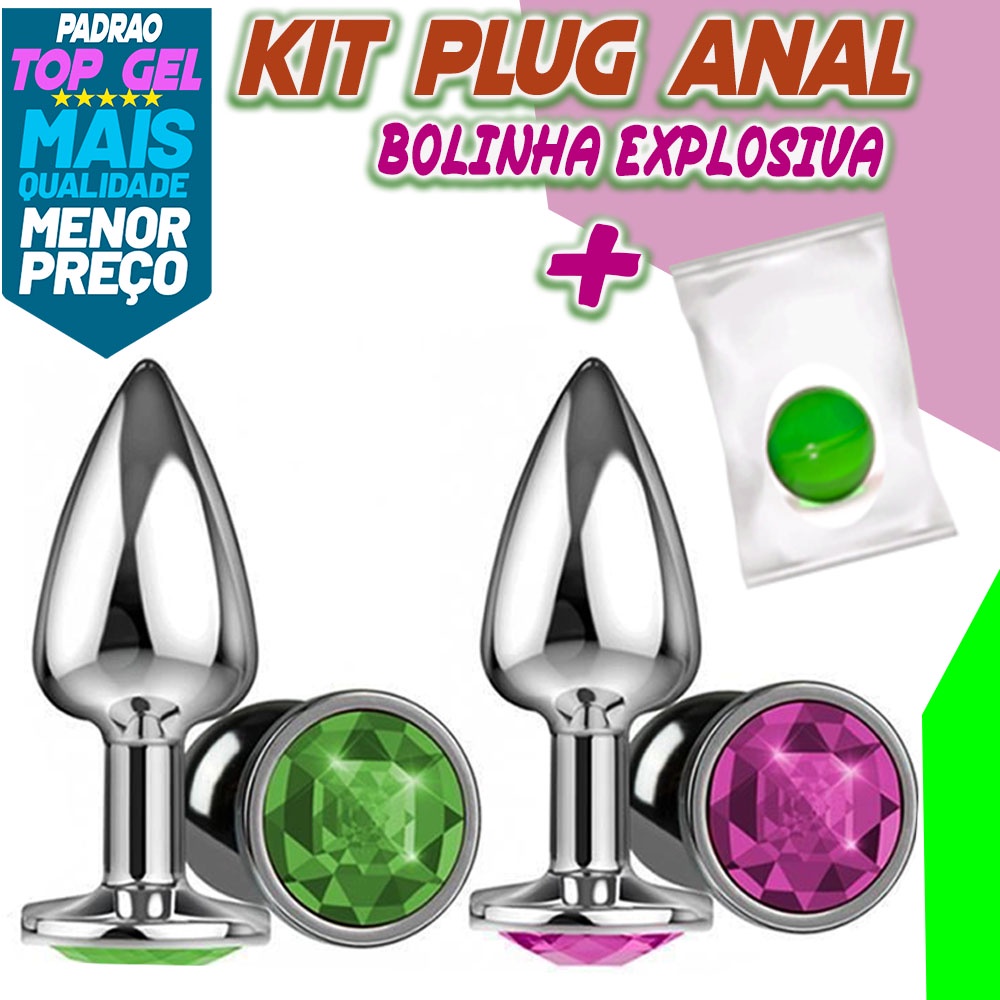 Kit Produtos Sex Shop Plug Anal Sexy Mais Bolinha 2x1 Produtos Eróticos Metal Full Topgel 