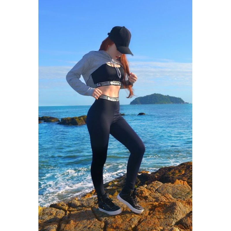 Top Básico Estilo Fitness Para Academia Azul - Moda Fitness