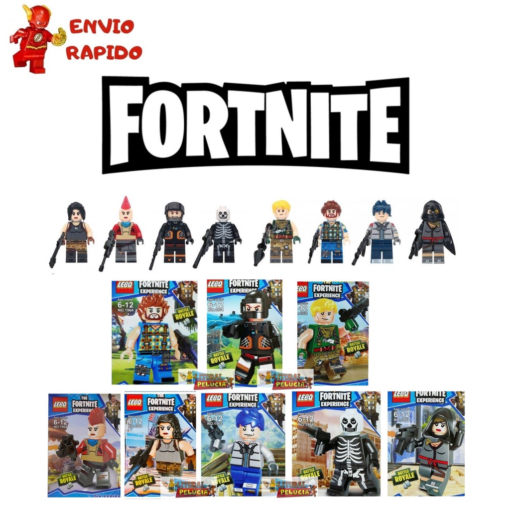Fortnite Coleção Com 8 Personagens Blocos De Montar Compatível a Lego