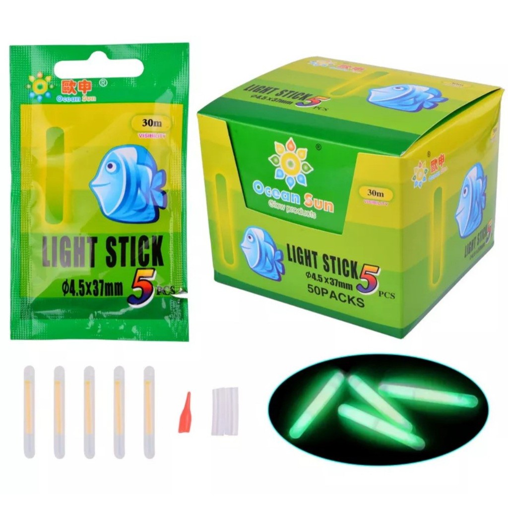 50 Peças Luz Química Bastão Luminoso Starlight Pesca Noturna 4,5x37mm 10  pacotes Light Stick luminoso para pesca