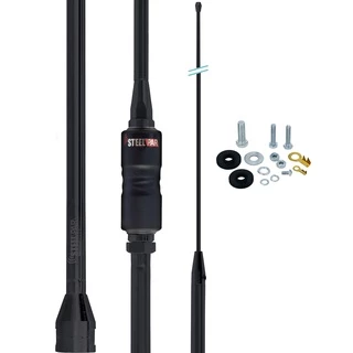 Antena Móvel Base Embutida Black Viuva Negra Caminhão Radio Amador Px Argentina Inox 1,63 metros Steelpar