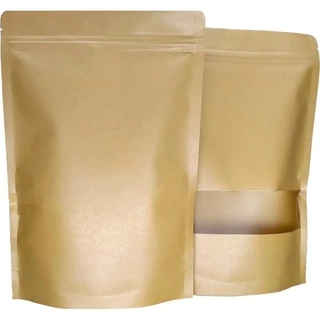 Saco Papel Zip com Visor Kraft 9x14cm com 50 unidades