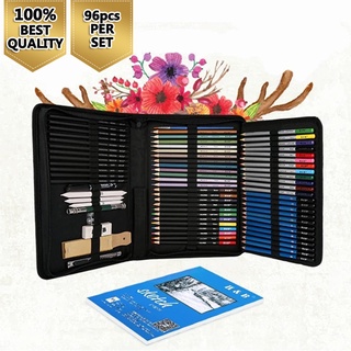 Conjunto de lápis de desenho profissional Kit de desenho de 97 peças Conjunto de Lápis de Cor para Esboçar Conjunto de papelaria de desenho