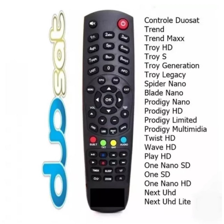 Controle Remoto Duosat Trend, Prodigy, One Nano HD 8137/ 7005