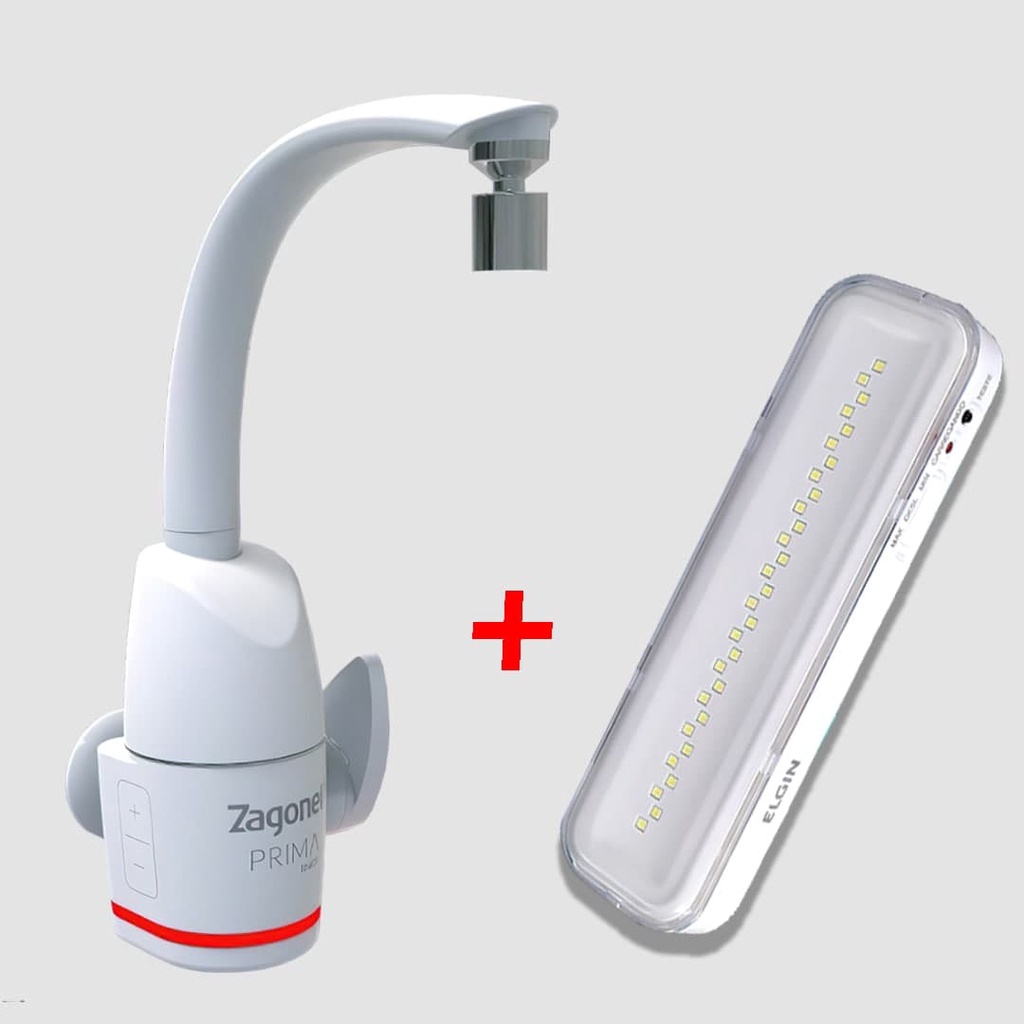 Combo Torneira Zagonel com Sistema Touch 5500w + Luminária de