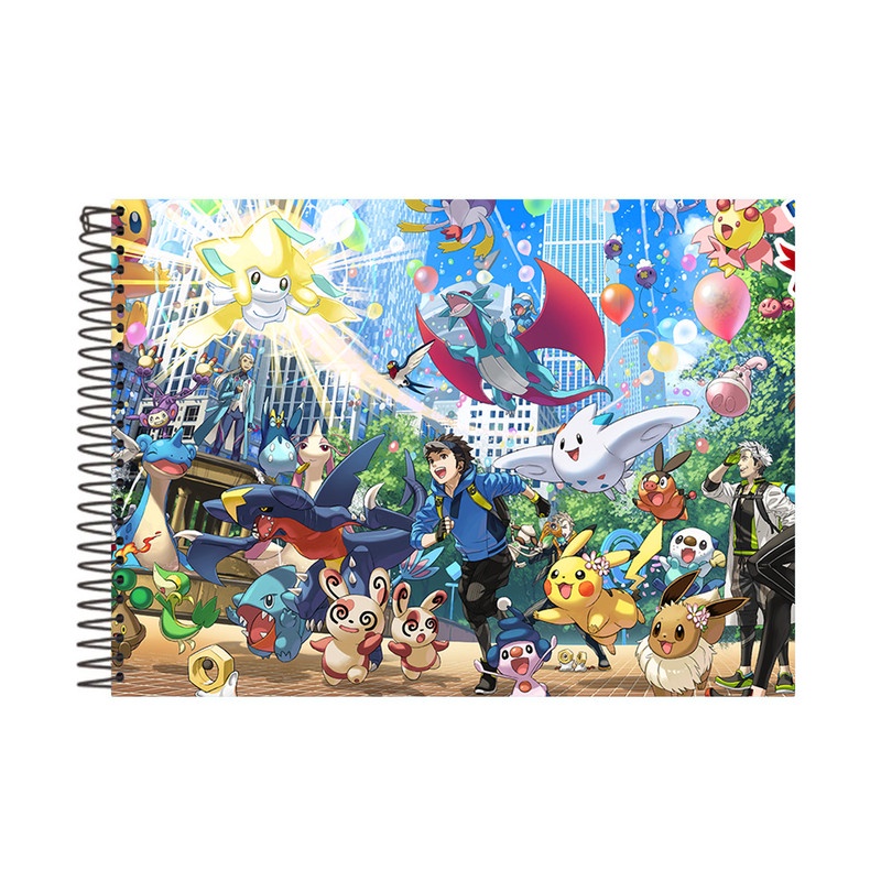 Caderno Pokémon Desenho Capa Dura 96 Folhas 48 Fls