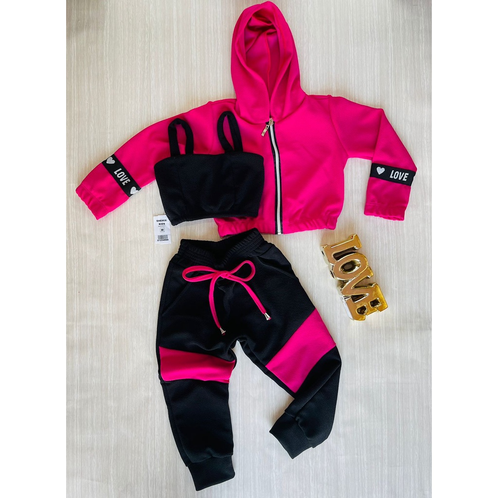 Conjunto infantil menina inverno blogueirinha 3 PEÇAS Tam 1 a 8 anos