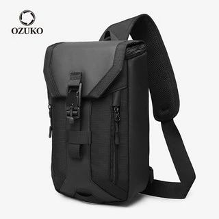 OZUKO Saco De Mensageiro Para Homens À Prova D'água Multi-Camadas Sling Chest