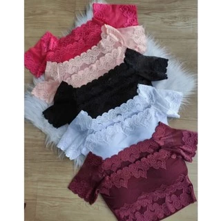 KIT 2 CROPPED TOP RENDA COM BOJO