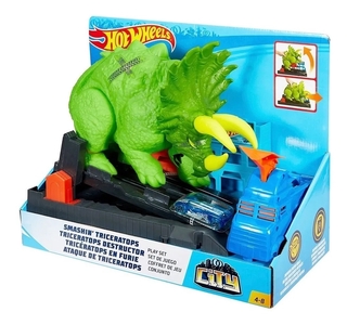 Pista Hot Wheels Dinossauro Triceratops Brinquedo Mattel