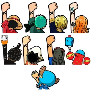 Adesivo One piece Anime Vinil Automotivo sticker Tripulação chapéu de palha mugiwara a prova d'água
