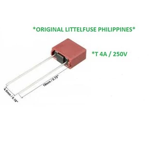 25 PEÇAS FUSÍVEL PLASTICO RADIAL T 4A = T 4AL 250V LITTELFUSE / BUSSMANN