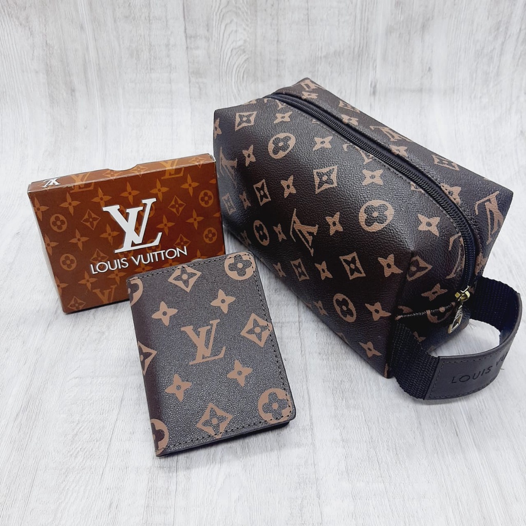 NECESSAIRE LOUIS VUITTON TOILETRY POUCH MONOGRAM COURO LEGITIMO