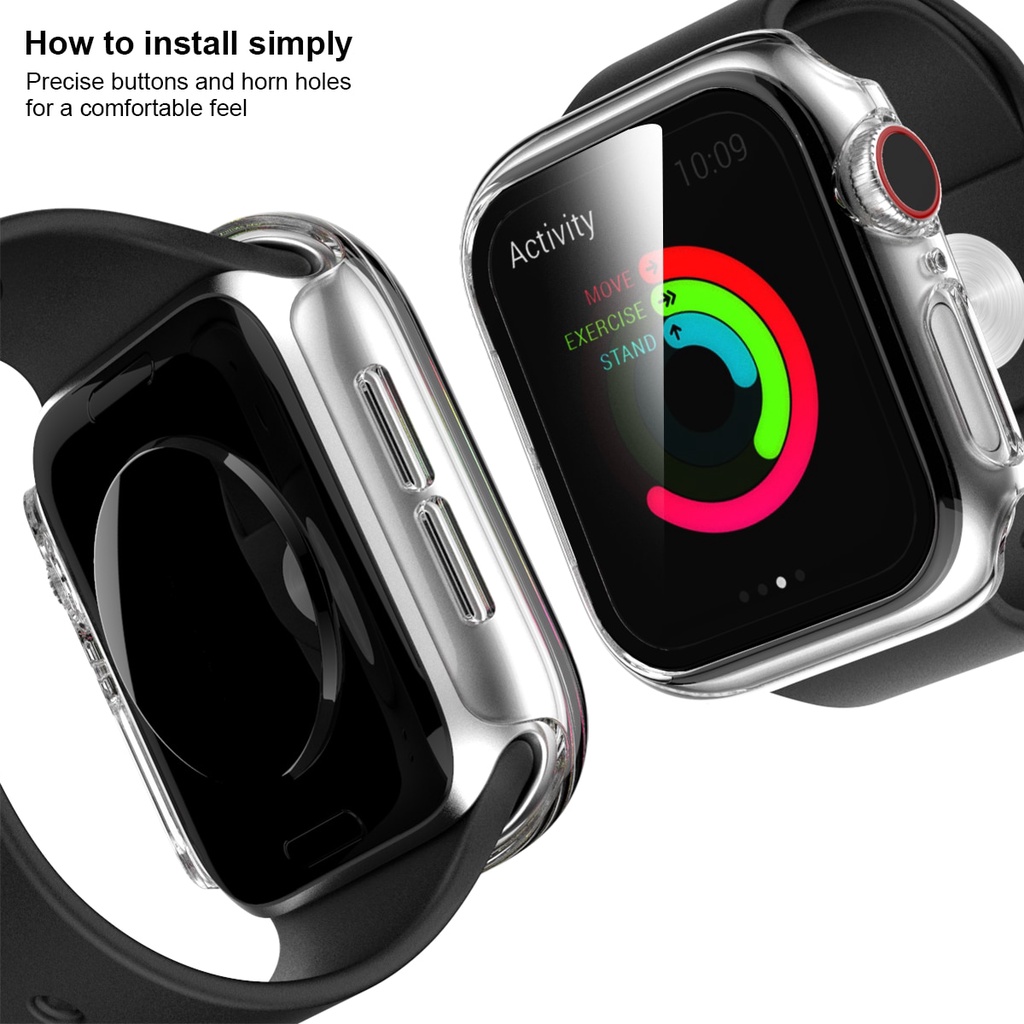 Compatível Para Apple Watch 7 Capa Protetora A Série 7 41mm 45mm Completa  Amortecedora TPU Flexível