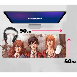 Mouse Pad Gamer Harry Potter Grande Extra Grande 90x40 Personalizado Costurado