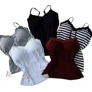 kIT 4 Blusa de Renda Alcinha com Bojo Viscolycra