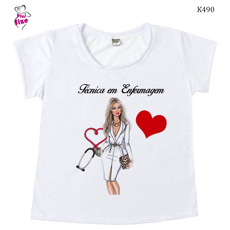 Blusa Feminina Básica Enfermagem Camiseta