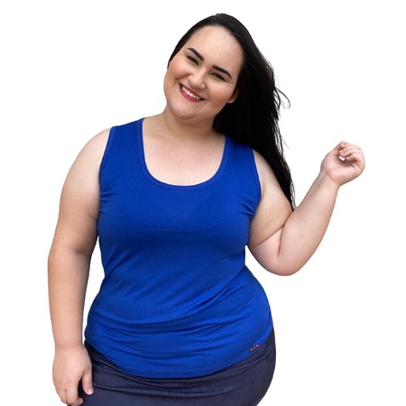 Camiseta Regata Feminina Fresquinha Plus Size Até G4 Promoção Primavera/Verão 2021