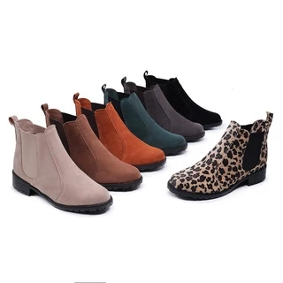 Bota Feminina Botina Couro Sintetico Varias Cores Cano Curto